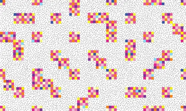 Vector illustration of l Abstract geometric seamless pattern. Stylish dotted pixel background