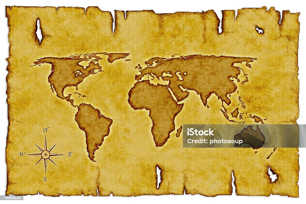 Antiguo mapa mundial - Foto de stock de A la Parrilla libre de derechos