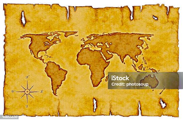 Antiguo Mapa Mundial Foto de stock y más banco de imágenes de A la Parrilla - A la Parrilla, Abstracto, Agujero