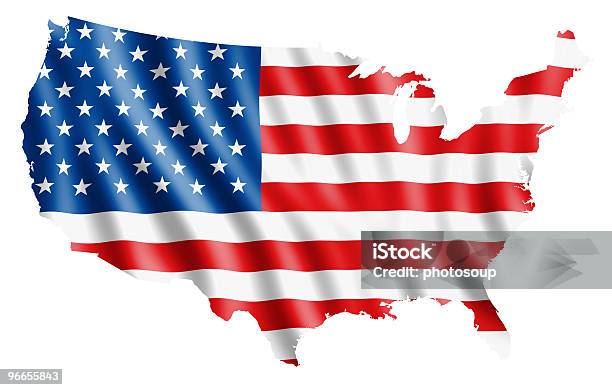 Mapa Dos Eua Com Bandeira - Fotografias de stock e mais imagens de EUA - EUA, Bandeira dos Estados Unidos da América, Made in the USA - Frase americana