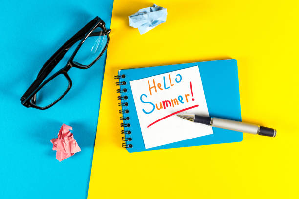 istock Hello Summer - notice at home or office workplace. First summer month beginning 966558578