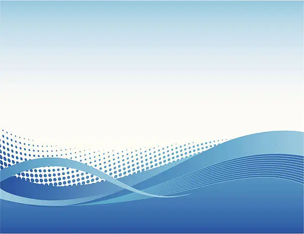 Vector illustration of Vibrant blue flow background