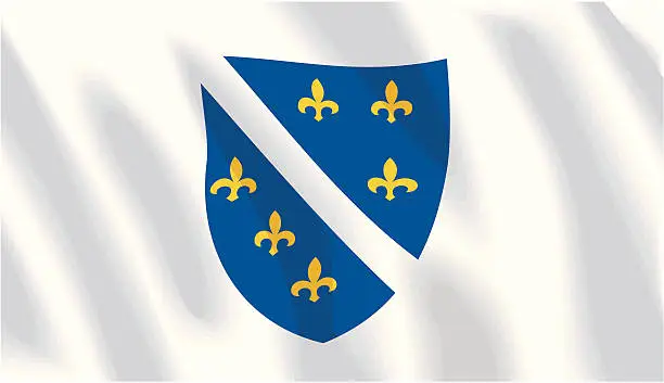Vector illustration of Bosnia Herzegovinan Flag