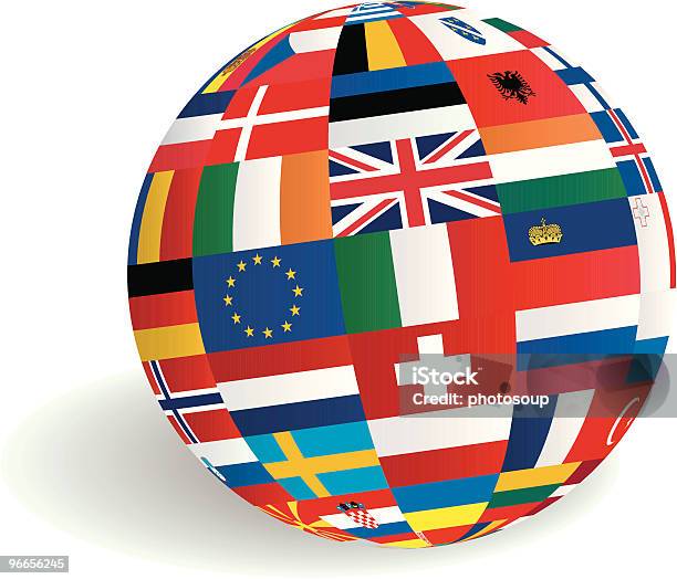 Globe De Drapeaux Des Pays Européens Vecteurs libres de droits et plus d'images vectorielles de Globe terrestre - Globe terrestre, Drapeau, Drapeau du Royaume-Uni