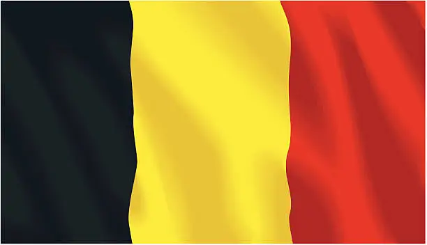 Vector illustration of A close up of the Belgian flag