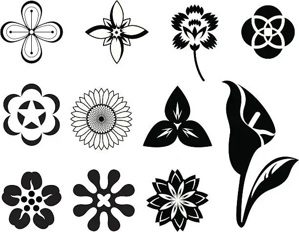 Vector illustration of Flower collection