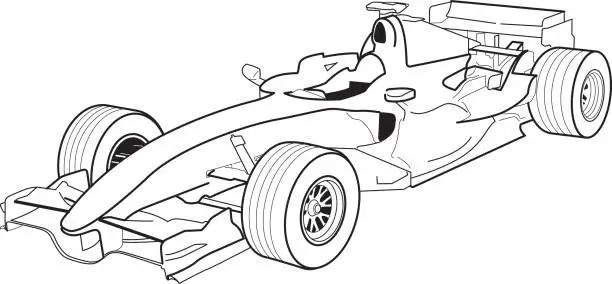 Vector illustration of open-wheel single-seater racing car