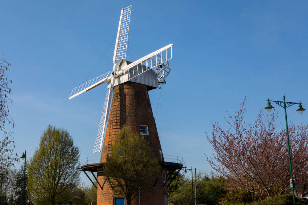 Windmill at Burnham Overy Staithe on the North Norfolk coast, Norfolk, UK.