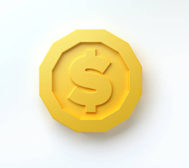 gold coins isolated on white background. 3d render