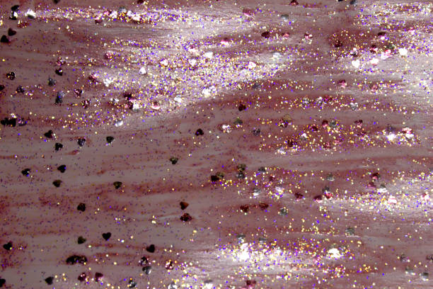 istock Pink paint with heart sequins 966587518