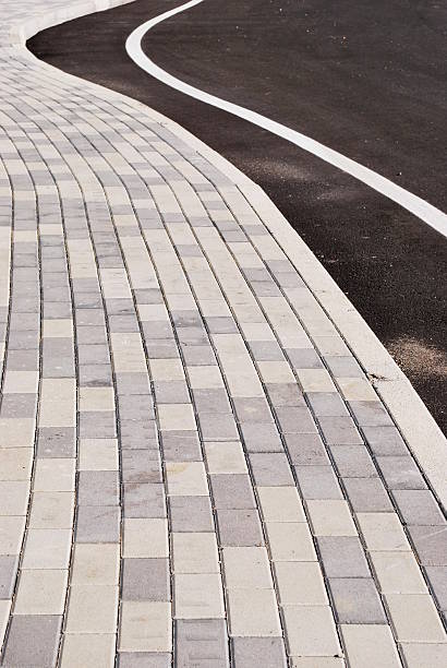 istock Sidewalk and street curve 96660309