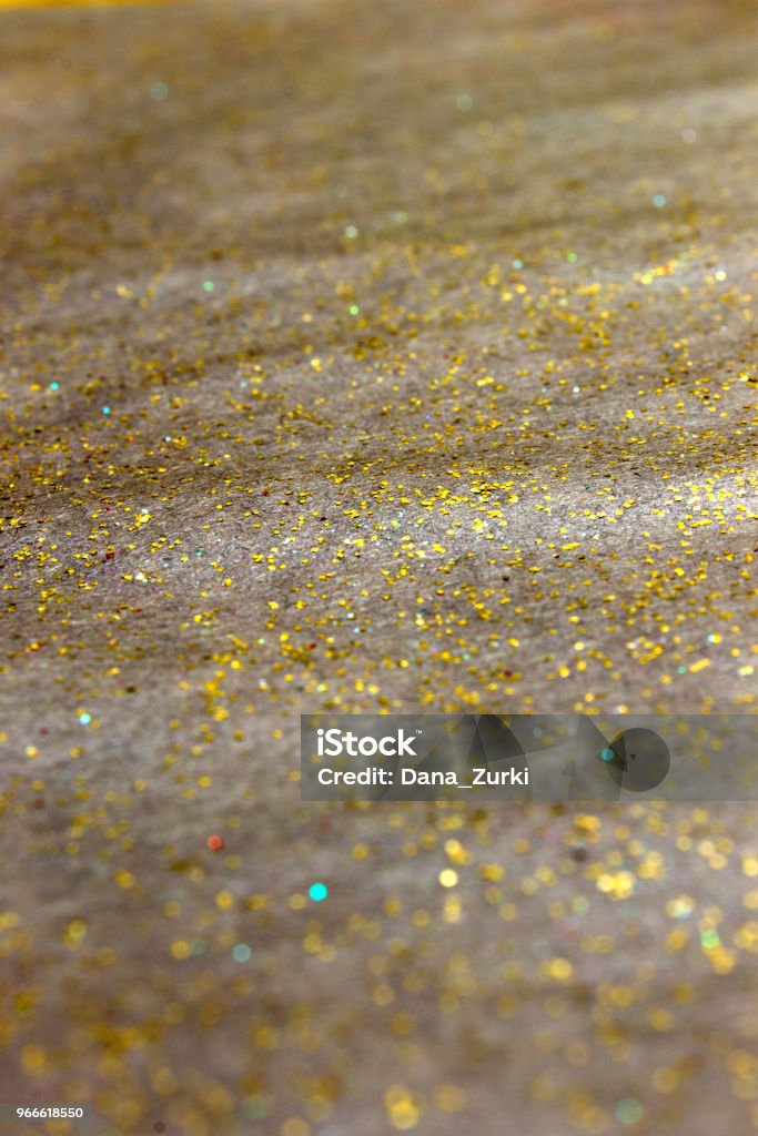 Gold Glitter Paint On A Light Gray Background Stock Photo - Download Image  Now - Abstract, Art, Backgrounds - iStock