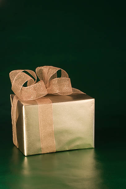 istock Gold Present on Green Paper 96662124