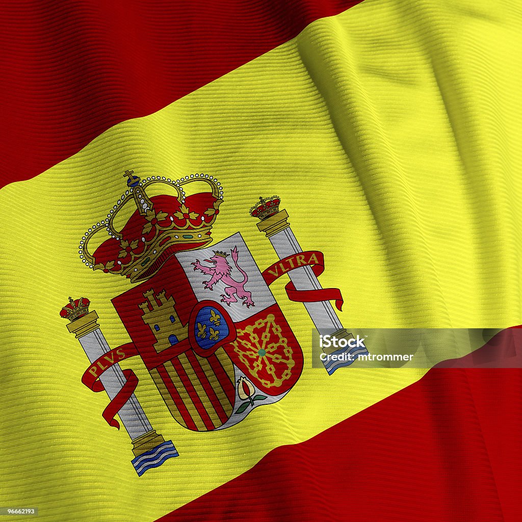 Bandeira espanhola, grande plano - Royalty-free Amarelo Foto de stock