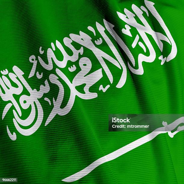 Grande Plano Da Bandeira Da Arábia Saudita - Fotografias de stock e mais imagens de Arábia - Arábia, Arábia Saudita, Bandeira