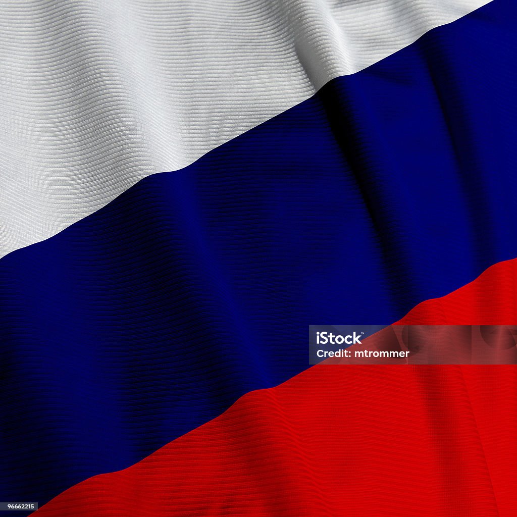 Gros plan du drapeau russe - Photo de Blanc libre de droits