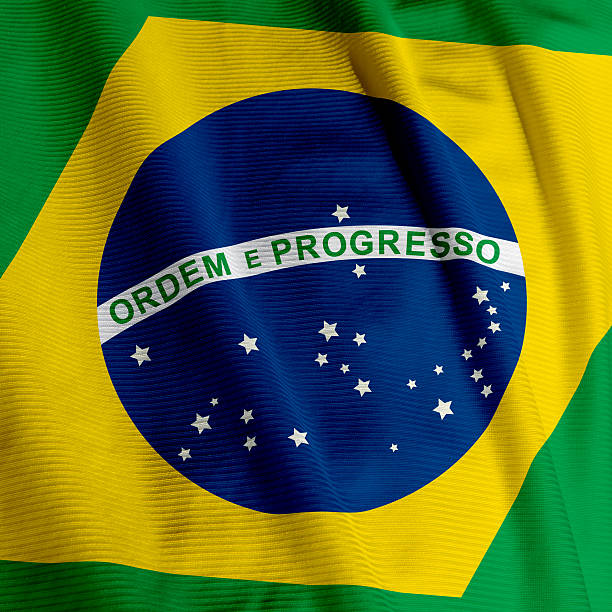 istock Brazilian Flag Closeup 96662218