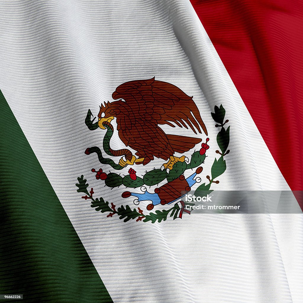 Primer plano de bandera mexicana - Foto de stock de América del norte libre de derechos