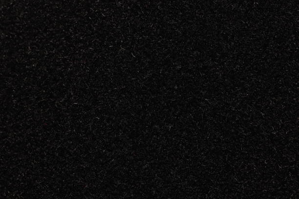 istock Black Fleecy Material Texture. Dark Detailed Fibers Fluffy Surface Background. 966622722