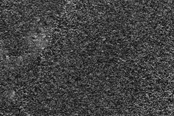 istock Dirty Black & White Fleecy Material Texture. Detailed Fibers Fluffy Surface Background. 966622954