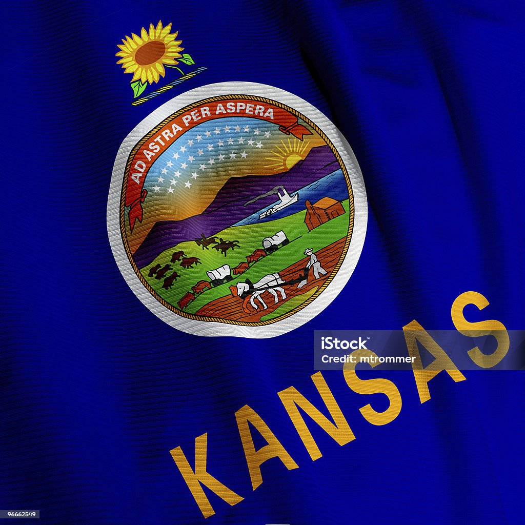 Канзас флаг крупным планом - Стоковые фото Без людей роялти-фри