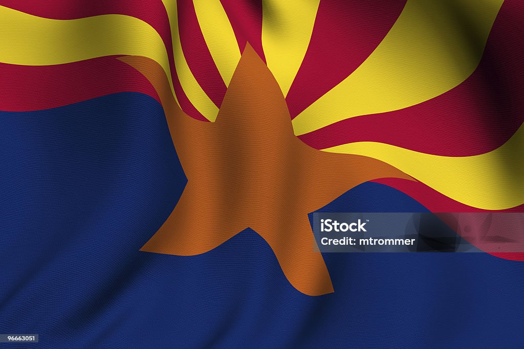 Rendering Bandiera dell'Arizona - Foto stock royalty-free di Arizona