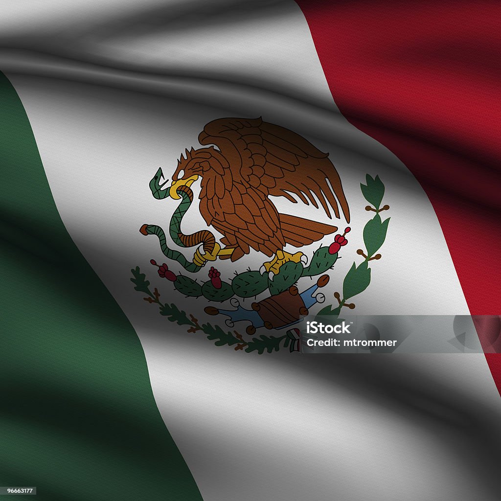 Rendering bandiera messicana Square - Foto stock royalty-free di America Latina