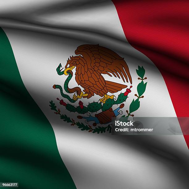 Rendering Bandiera Messicana Square - Fotografie stock e altre immagini di America Latina - America Latina, America del Nord, Bandiera