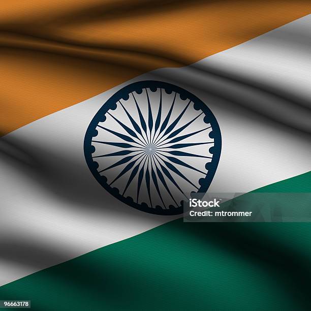 Bandeira Indiana Quadrado Desenhado - Fotografias de stock e mais imagens de Bandeira - Bandeira, Bandeira Nacional, Bandeira da Índia
