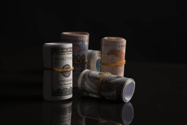 istock Bundled Dollar and Turkish Lira 966631974
