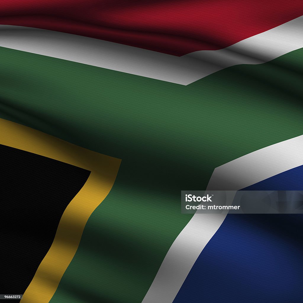Rendered South African Square Flag  Africa Stock Photo
