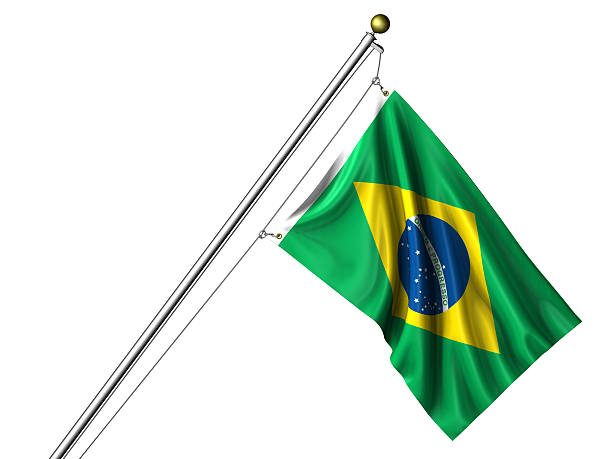 выделение бразильский флаг - brazilian flag brazil flag three dimensional shape стоковые фото и изображения