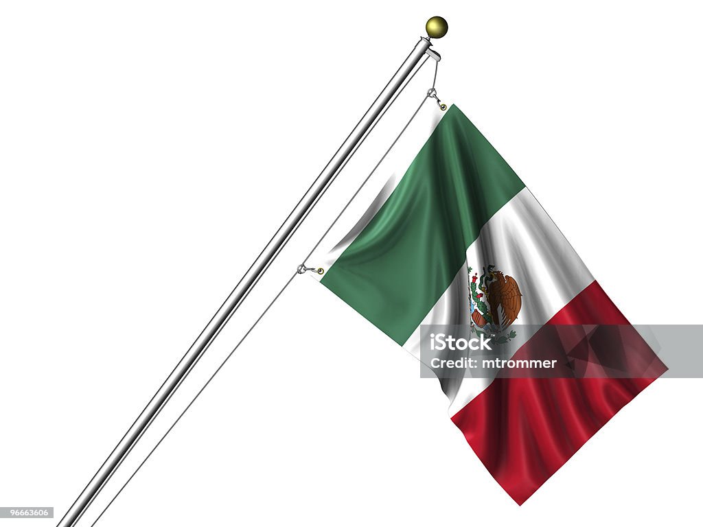 Isolado bandeira mexicana - Foto de stock de América Latina royalty-free