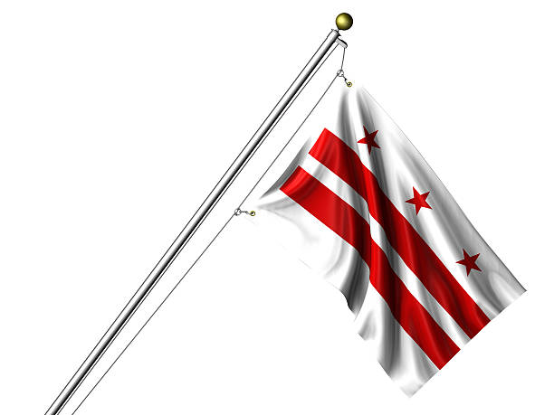 isoliert, district of columbia flagge - flag of washington stock-fotos und bilder