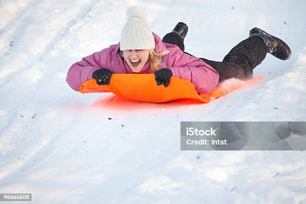 Girl Having Fun In Snow Stock Photo - Download Image Now - Activity, Adults Only, Cheerful