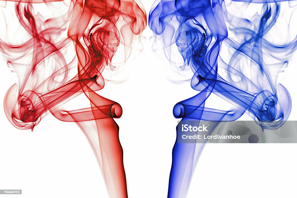 Abstrata de fumaça vermelha & azul - Foto de stock de Abstrato royalty-free
