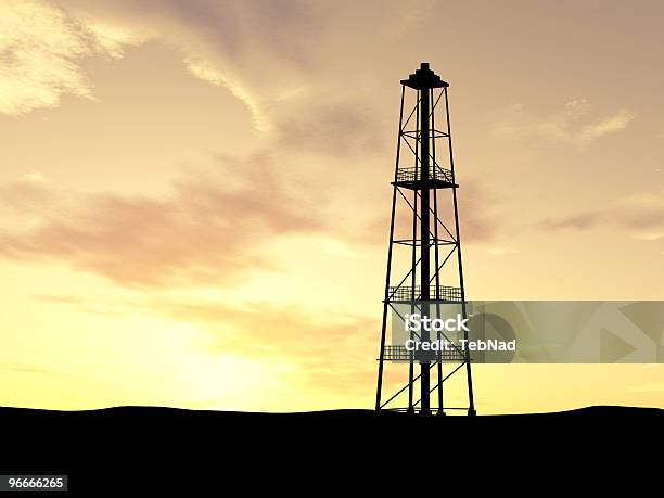 Piattaforma Petrolifera Sagoma - Fotografie stock e altre immagini di Attrezzatura - Attrezzatura, Blu, Cielo