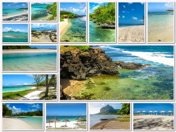 istock Mauritius aerial view collage 966666950