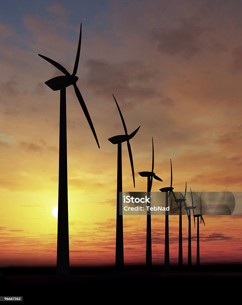 Fazenda de vento - Foto de stock de Contraluz royalty-free