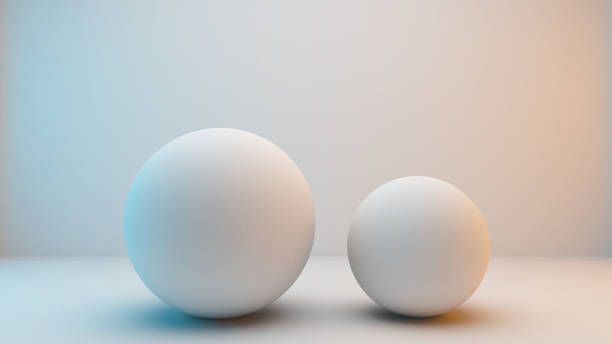 istock Milky white spheres  isolated on white background 966687286