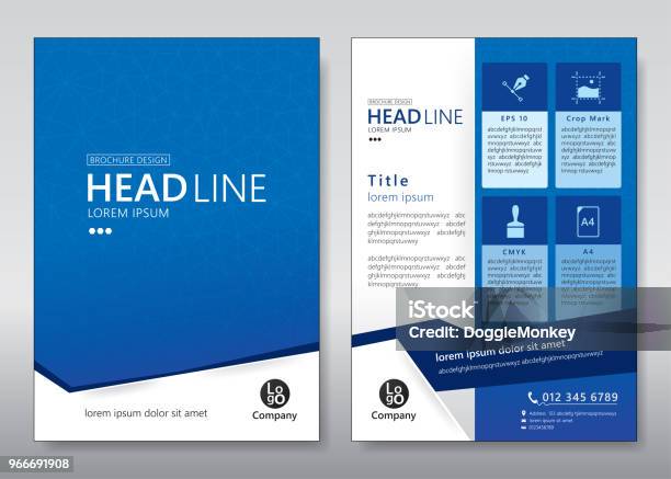 Flyer Template Stock Illustration - Download Image Now - Poster, Blue, Brochure