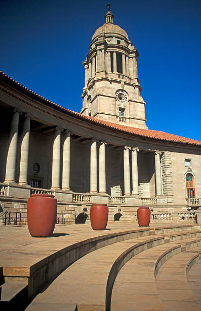 Mandela Statue, Naval Hill, Bloemfontein - 30 March, 2018 : The six and a half meter tall bronze statue  of Nelson Mandela created by Kobus Hattingh and unveiled on 7 December 2012 on the top of Naval Hill in Bloemfontein looking towards Waaihoek where the African National Congress political party was founded, Free State, South Africa