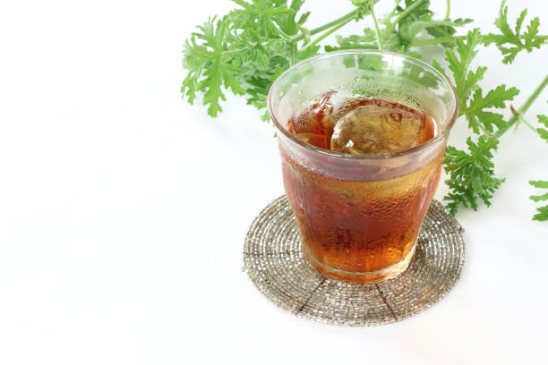 ice tea and green bouquet