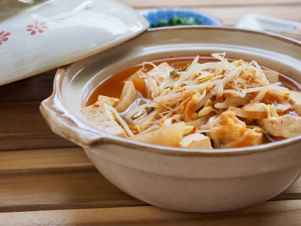 istock Korean food Bean sprouts kimchi soup 966702566