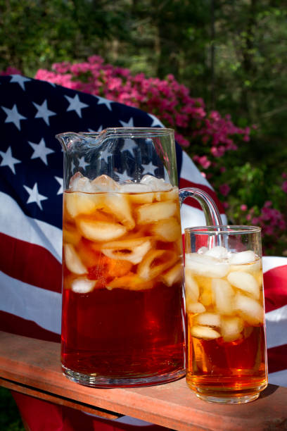 istock Iced Tea with American Flag in background 966712556