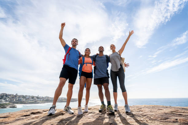 istock Excited group of people hiking 966712700
