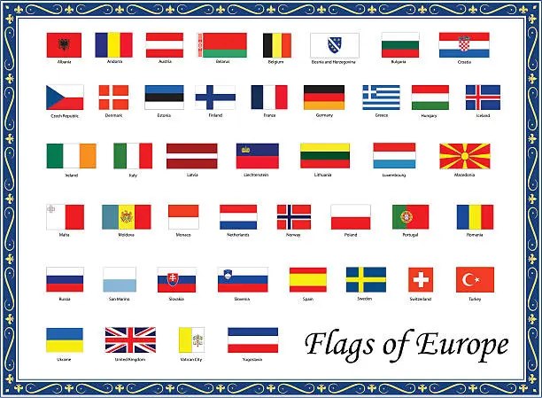 Vector illustration of Flags of Europe