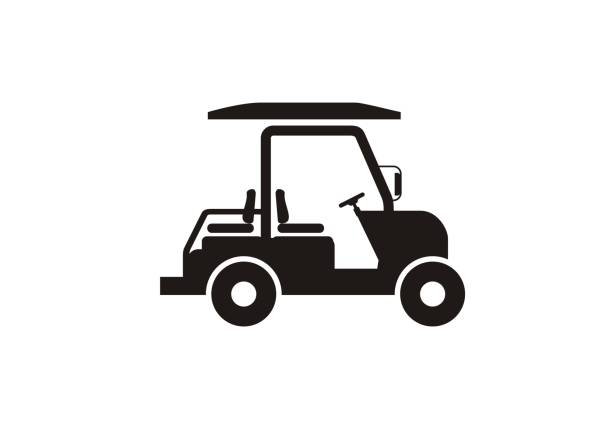 golf car simple icon simple icon of a golf car golf cart vector stock illustrations