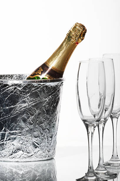 istock Champagne flutes and ice bucket 96674164