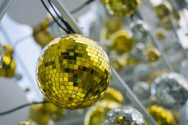 istock Low Angle View Of Disco Balls Hanging From Ceiling 966749886